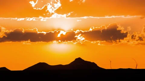 Time Lapse - Sunset with Beautiful Cloudscape Stock Footage 61740438