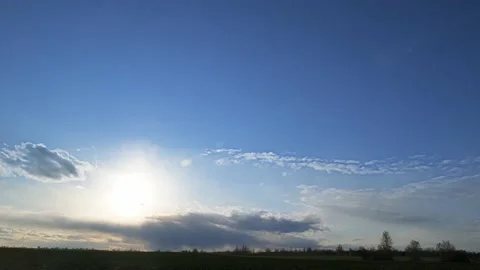 Time-lapse sunset on blue sky Stock Footage 154192069