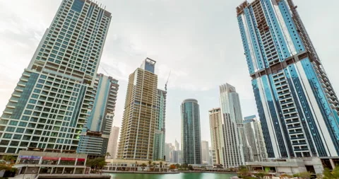 Time-lapse before sunset with buildings and canal view Stock Footage 131262016