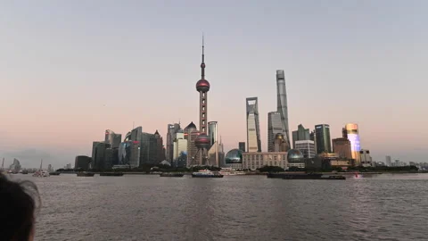 Time-lapse of sunset at the Bund in Shanghai, China. Stock Footage 147956794
