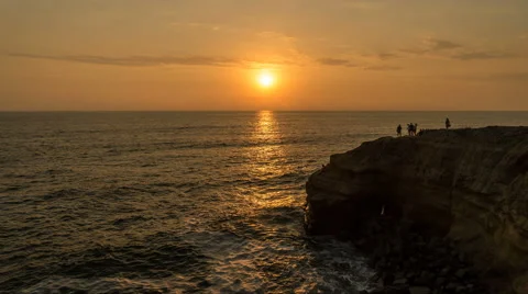 A time lapse from Sunset Cliffs park in San Diego, California Stock Footage 65524494