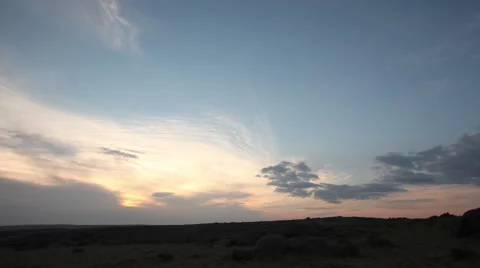 Time lapse. sunset. clouds Stockbeeldmateriaal 46970733