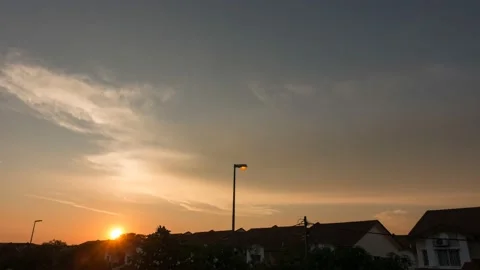 Time-lapse of sunset, clouds at Saujana Utama, Sungai Buloh, Selangor Video stock 229443953