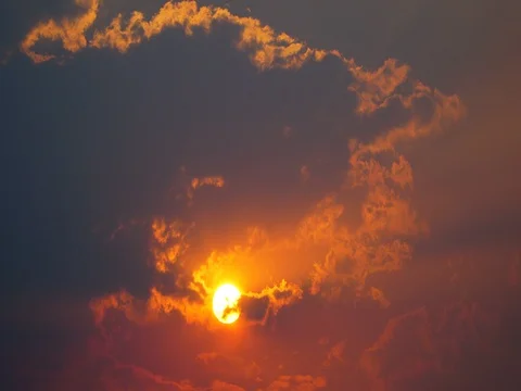 Time lapse sunset. clouds on the sky Stock Footage 74183419