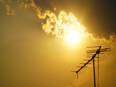 Time lapse sunset. clouds on the sky. Stock-Footage 74859555