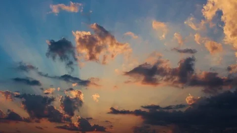 Time Lapse Sunset Clouds Sky Getting Dark Stock Footage 74940470