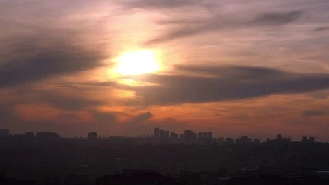 Time Lapse sunset on the cloudy sky Stock-Footage 76103938