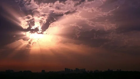 Time lapse sunset on a cloudy sky, Turkey Stock Footage