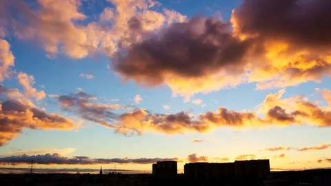 Time lapse sunset colorful clouds Stock Footage 69840470
