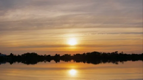 Time Lapse of Sunset with Colorful dramatic sky over the lake Stock-Footage 100637608