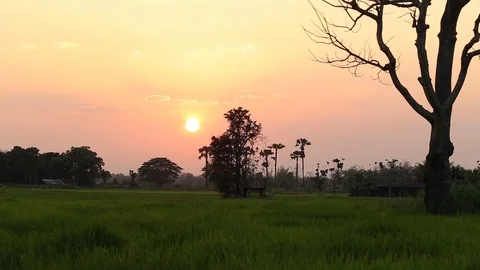 Time Lapse of Sunset with Colorful dramatic sky Video stock 104298618