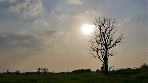 Time Lapse of Sunset with Colorful dramatic sky Stock Footage 104299004