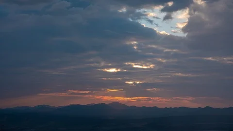 Time Lapse of Sunset with Colorful dramatic sky and Mountain background Stock Footage 119759652