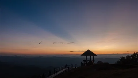 Time Lapse of Sunset with Colorful dramatic sky Stock Footage 119955555