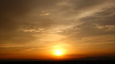 Time Lapse of Sunset with Colorful dramatic sky Stock Footage 131641378