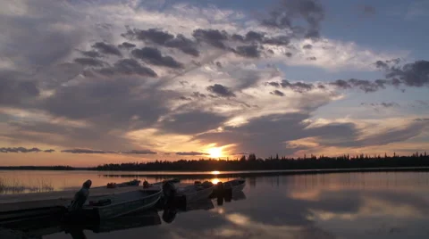Time Lapse Sunset at Cottage Stock Footage 68676427