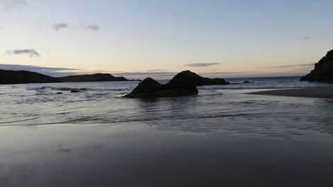 Time Lapse Sunset on the Durness beach - Scotland Video stock 95031070
