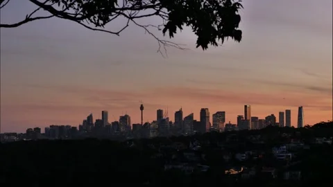Time lapse sunset evening night Sydney Australia cityscape 4K Stock Footage 276586301