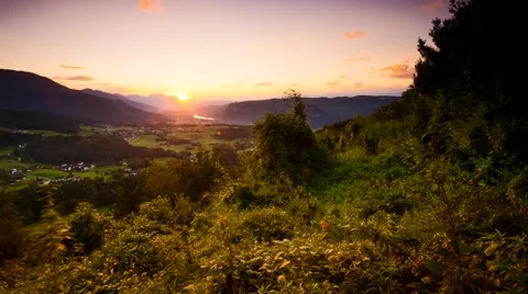 Time Lapse - Sunset in the field 스톡 동영상 46199362