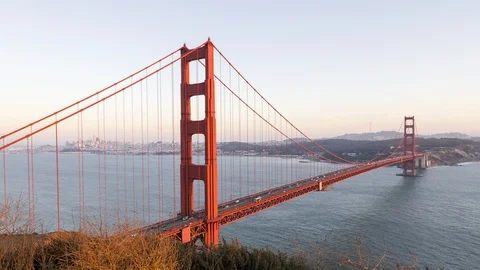 Time Lapse - Sunset at the Golden Gate Bridge in San Francisco Видео 99369170