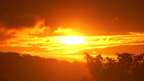 Time lapse of sunset with golden sun rays in Haflong Assam Stock Footage 339269672