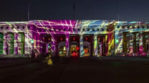 TIME LAPSE Sunset Heldentor Vienna – tracking shot Stock Footage 45593003