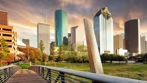 Time lapse at sunset in Houston, Texas,  | Stock Video | Pond5