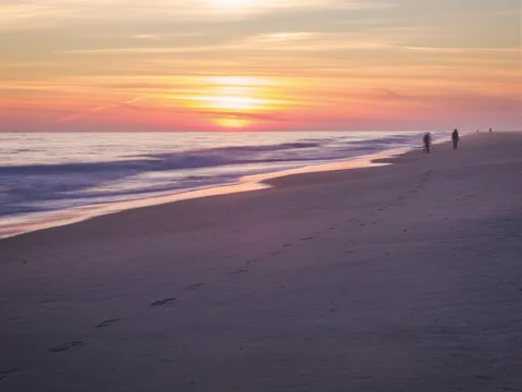 Time-lapse of sunset on Jones Beach. 4K. (2 of 4 ) Stock Footage 229786957