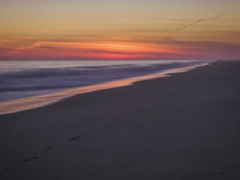 Time-lapse of sunset on Jones Beach. 4K. (4 of 4 ) Stock Footage 229787024