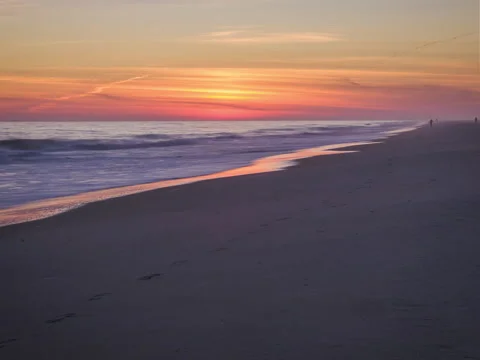 Time-lapse of sunset on Jones Beach. 4K. (3 of 4 ) Stock Footage 229787131