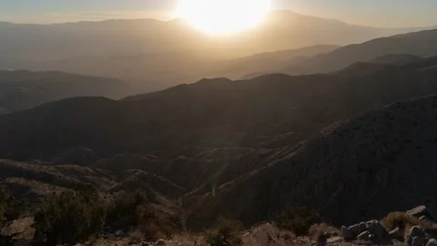 Time Lapse Sunset Keys View Panoramic Coachella Valley Joshua Tree National Park Stock Footage 169597891