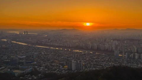 Time lapse Sunset at Korea Stock Footage 108284059