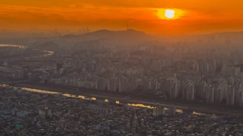 Time lapse Sunset at Korea Stock Footage 108293857