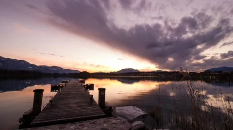 Time Lapse - Sunset at the Lake 스톡 동영상 46199994