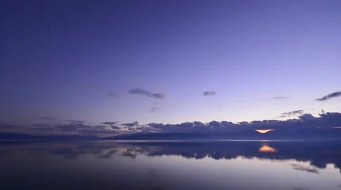 Time lapse of sunset on a lake Stock Footage 48643263