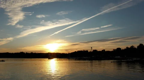 Time lapse sunset lake Stock Footage 56514260