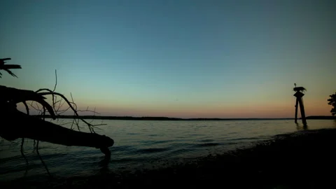 Time-lapse sunset by the lake 스톡 동영상 144901432