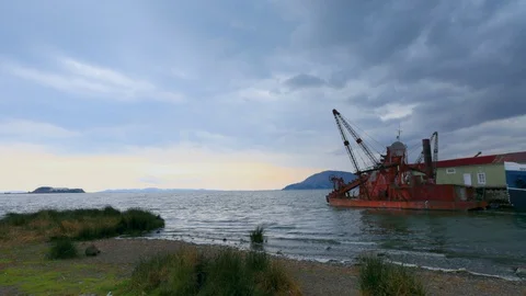 Time Lapse sunset Lake Titicaca Video stock 124519630