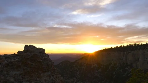 Time lapse of sunset from Locust Point, North Rim, Grand Canyon. Video stock 99658411