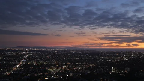 Time lapse sunset los angeles usa Stock Footage 111518206
