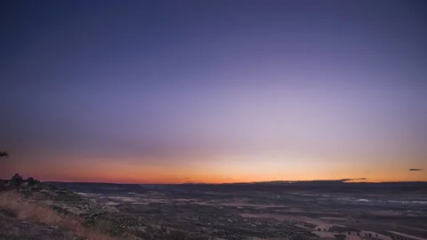 Time lapse sunset Madrid and corredor del Henares Stock Footage 140382562