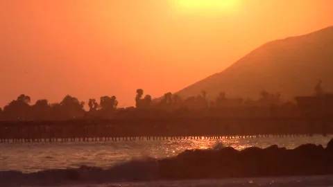 Time Lapse Sunset on Malibu Beach Video stock 69176400