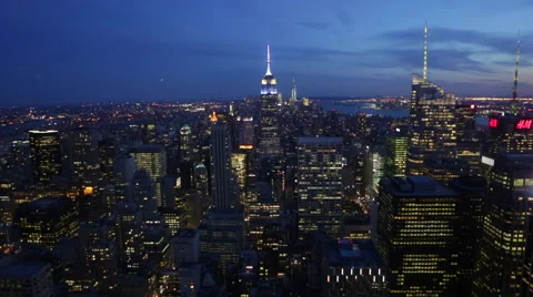 Time Lapse of sunset of Manhattan in New York Stock Footage 50521781
