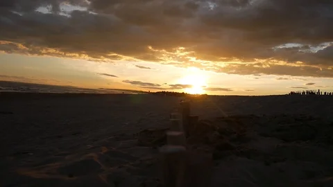 Time Lapse - Sunset on Mediterranean Beach Stock Footage 100904204