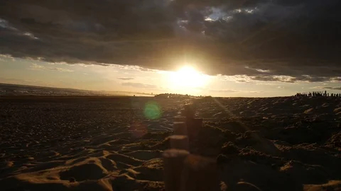Time Lapse - Sunset on a Mediterranean Beach Stock Footage 100906017