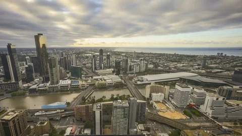 Time lapse of sunset moment at Melbourne. Stock Footage 77969056
