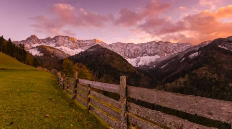 Time Lapse - Sunset with a mountain 스톡 동영상 46210124