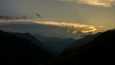 Time lapse at sunset on the mountain Stock Footage 94506803