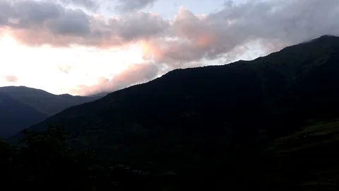 Time lapse of a sunset in the mountains of Aran Valley Stock-Footage 102659050