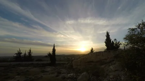 Time-lapse the sunset in a mountains Stock Footage 48568848